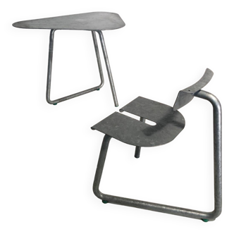 Table SPT en acier et sa chaise design Atelier Serruys 2022