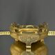 Art Nouveau jardinière in gilded bronze with holly decoration, signed E. Gros.