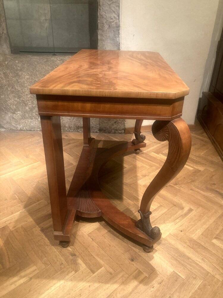 Art Nouveau Italian Wooden Console Table