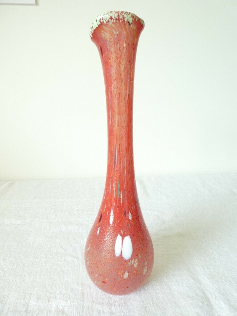 Soliflore vase in glass paste with speckled decor
