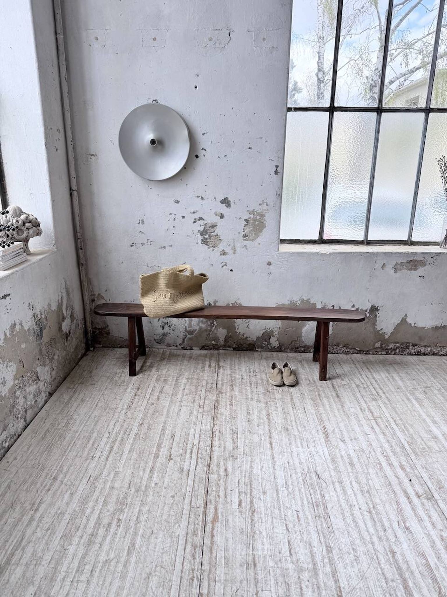 Banc de ferme chêne 1950