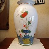 Floral vase from Faenza signed I.Carlini
