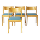Set of 4 Vintage Flötotto Stacking Chairs – 1970s German Design, Beech Wood