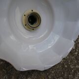 Suspension old lampshade in pale pink opaline