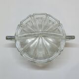 Art deco sugar bowl in molded pressed glass