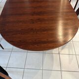 Table ronde extensible Palissandre Danemark vintage 1970