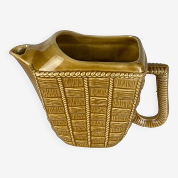 Rectangular ocher ceramic pitcher