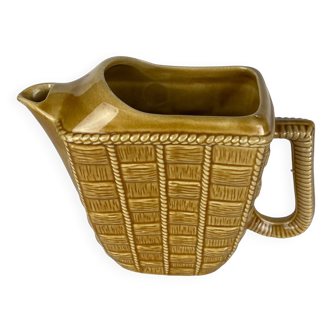 Rectangular ocher ceramic pitcher