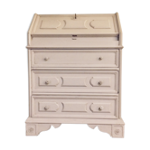 Sécrétaire dos d'âne fin XIXe début XXe patiné ciré en Farrow & Ball