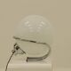 Lampe de table globe en chrome et verre blanc, Italie, années 1970