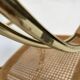 Vintage brass curved wooden rocking chair