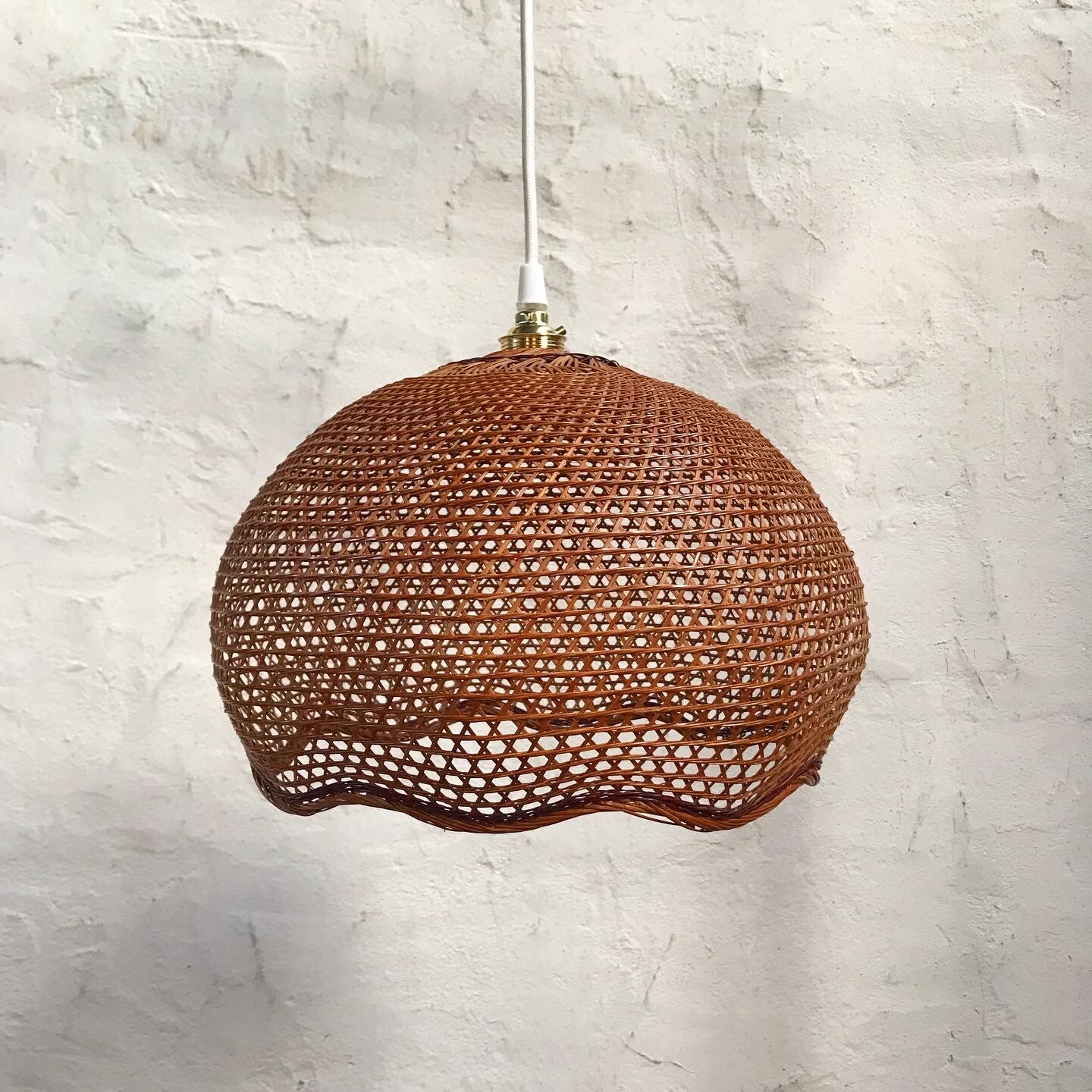 Vintage wicker pendant lamp