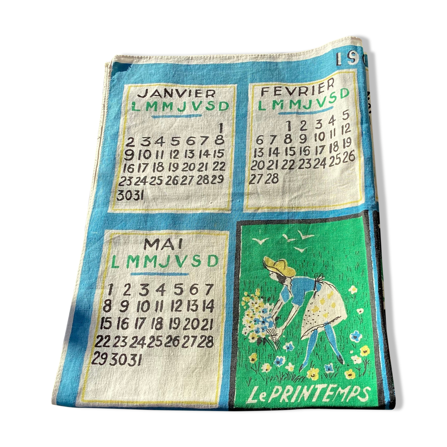 Tea towel calendar 61 years