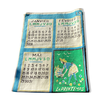 Torchon calendrier années 61