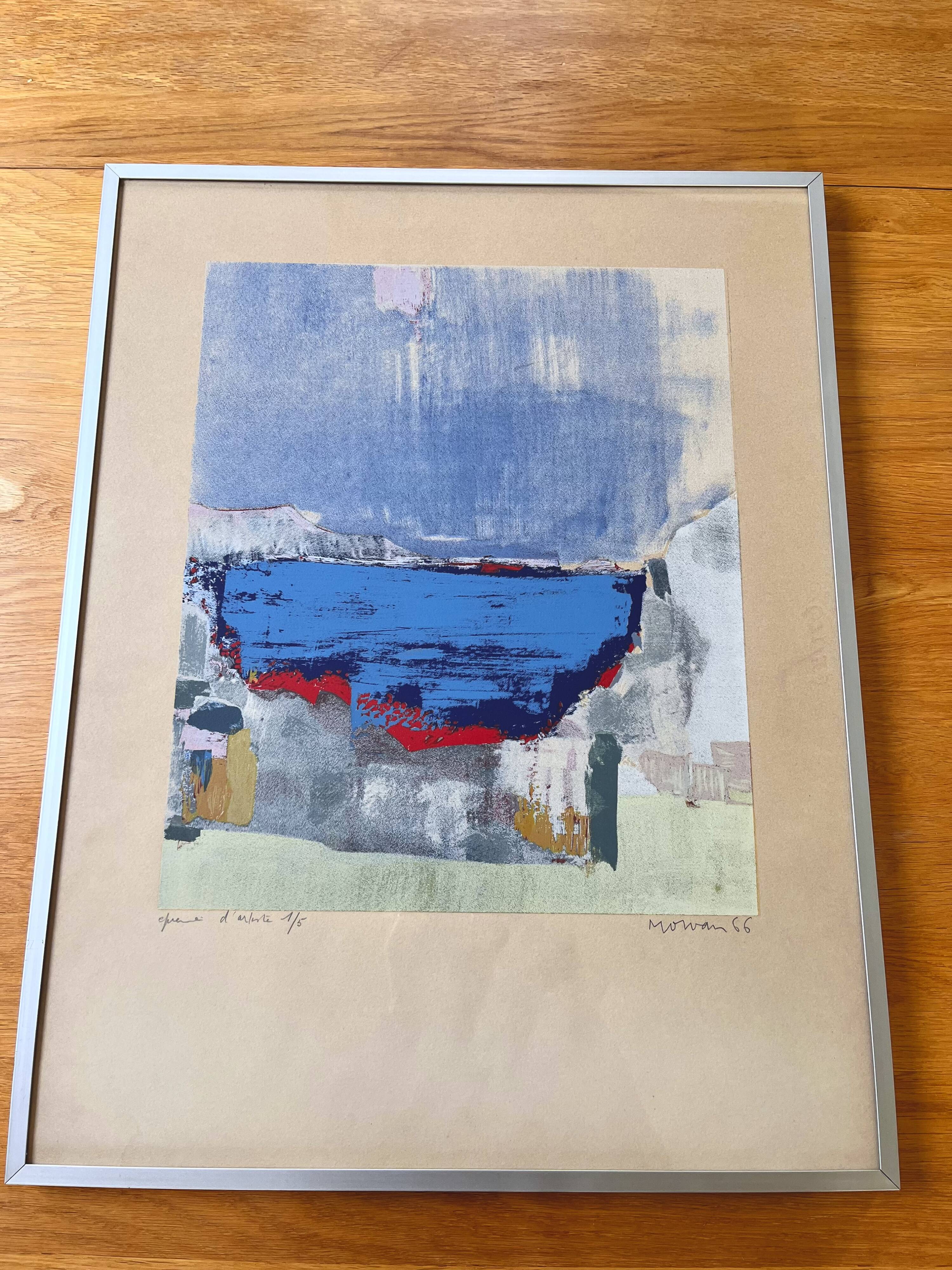 Mowan 1966 - Signed artist's proof - Abstract lithograph