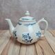 Antique glazed stoneware teapot with blue decoration – Saint-Uzé spirit