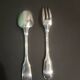 Christofle box – Child's spoon & fork – Silver-plated metal