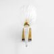 Pair of Italian Murano Iridescent Glass and Brass Wall Sconces