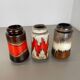 Set of three Vintage Pottery Fat Lava Vases Made by Scheurich, Germany, 1970s