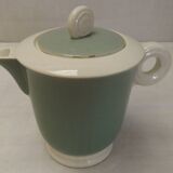 Digoin Sarreguemines almond green vintage Art Deco earthenware coffee set