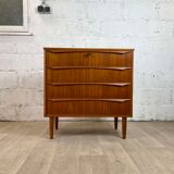 Scandinavian chest of drawers 4 vintage teak drawers, 60s