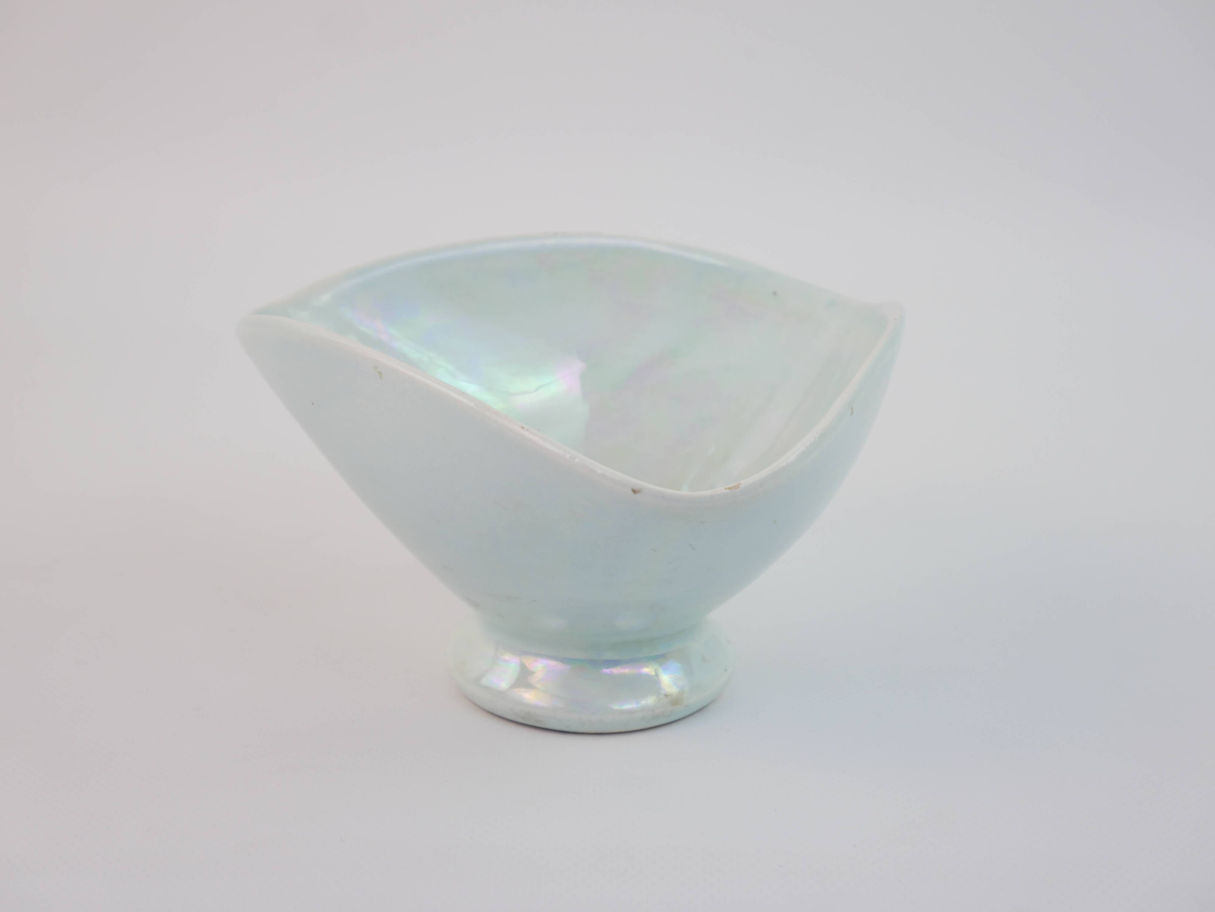Small bowl or empty pocket in iridescent sky blue ceramic Vallauris circa 1950