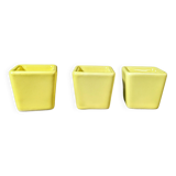 3 square ramekin containers ceramic porcelain FL art deco table