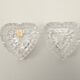Lot of 2 crystal ashtrays transparent heart shape