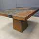 Table basse brutaliste en ardoise, années 1980
