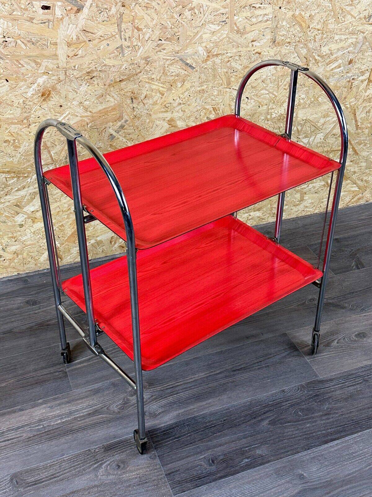 60s 70s serving trolley dinette side table space age red design