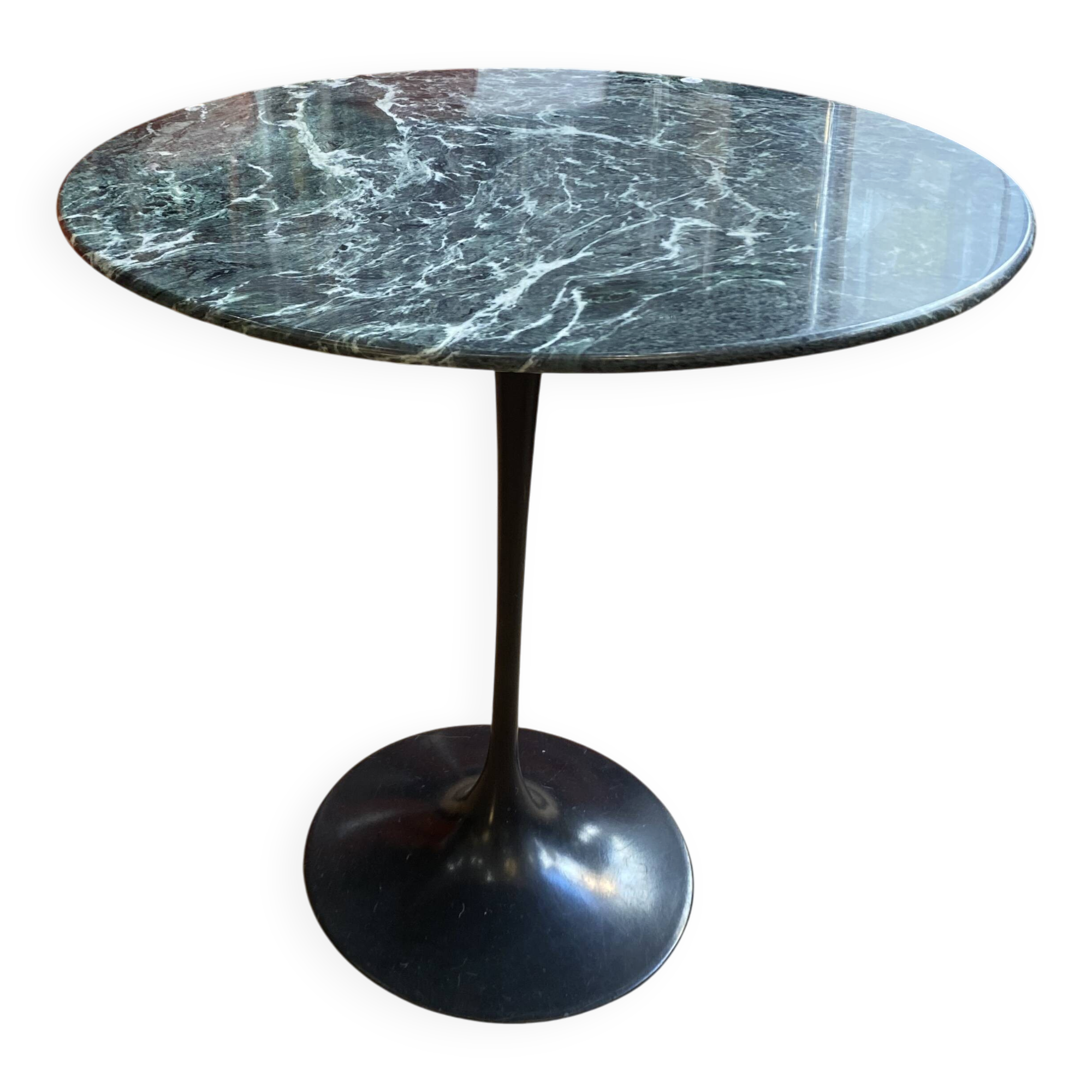 Table d'appoint/guéridon Tulipe - Knoll - Marbre Verde Alpi