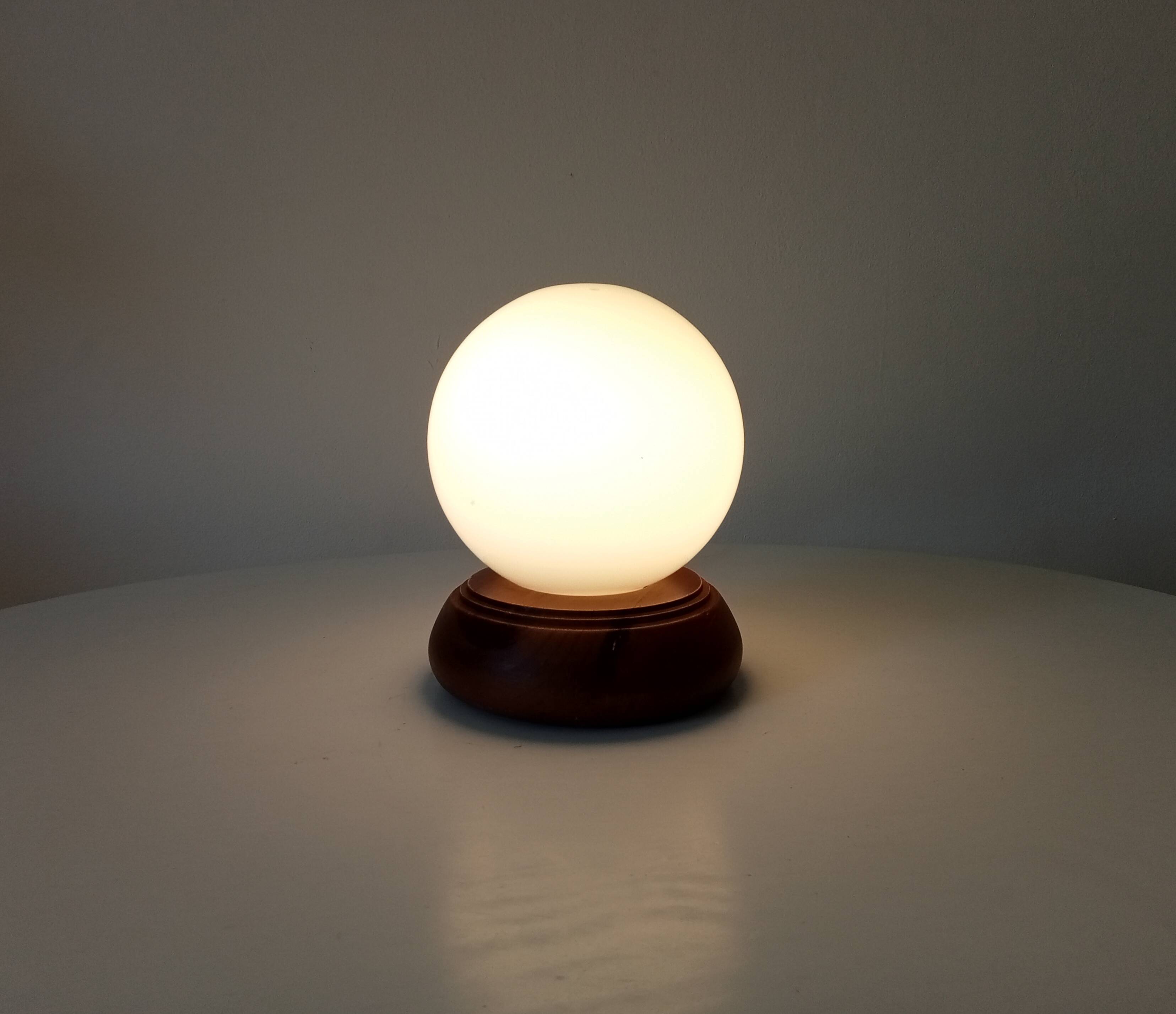 Vintage opaline ball lamp from the 80s
