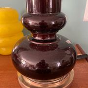 Pied de lampe en céramique et laiton années 70