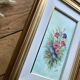 Very pretty framed watercolor bouquet of flowers Italy