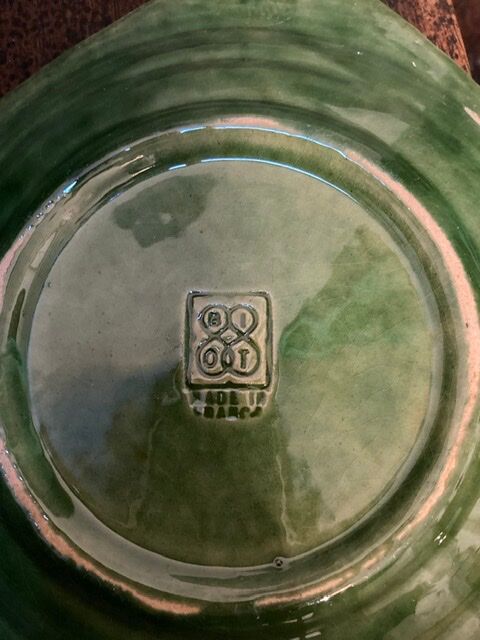 Biot green glazed earth plates
