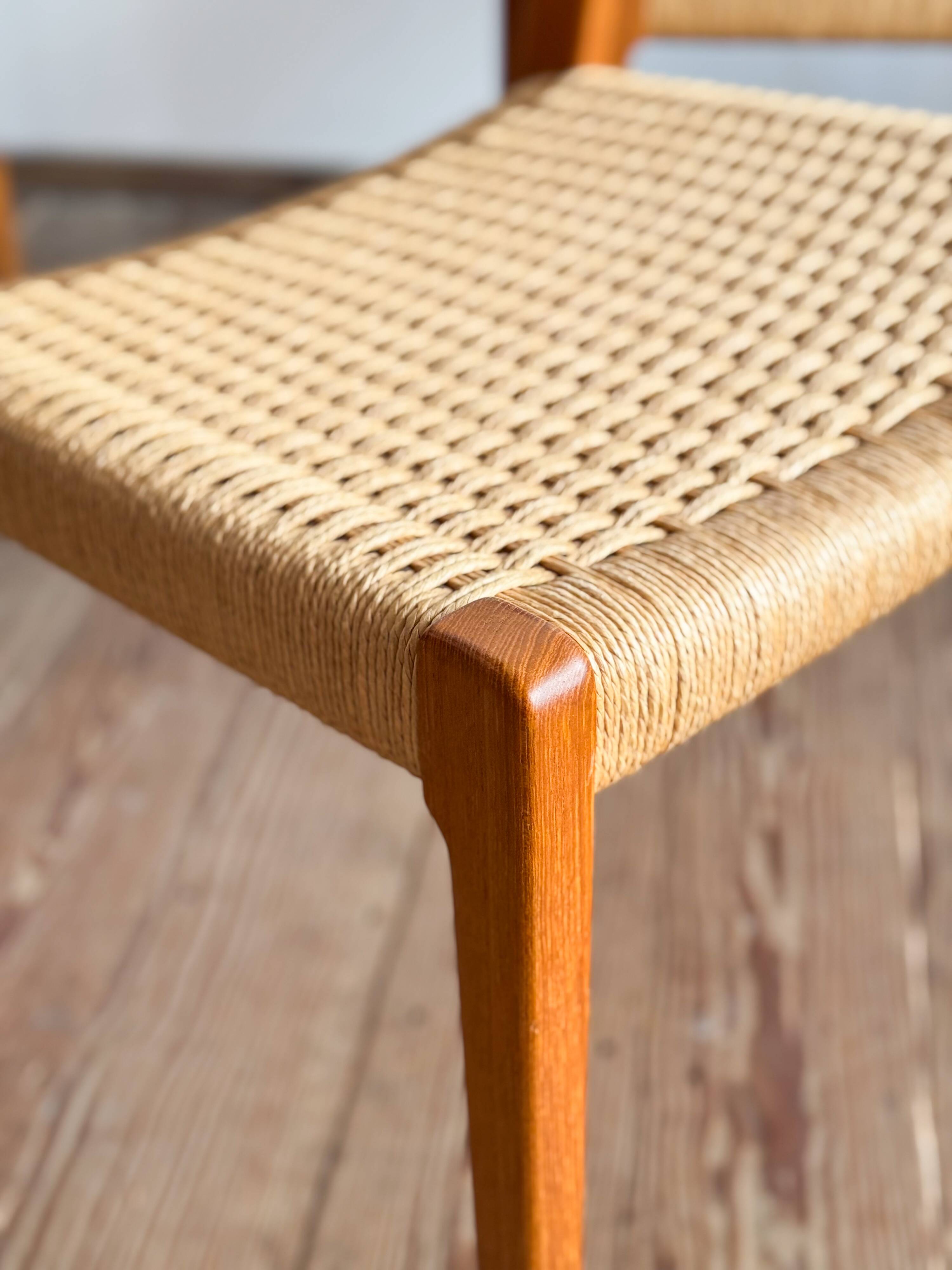Set of 6 #71 teak chairs by Niels O. Møller, JL. Moller Mid Century