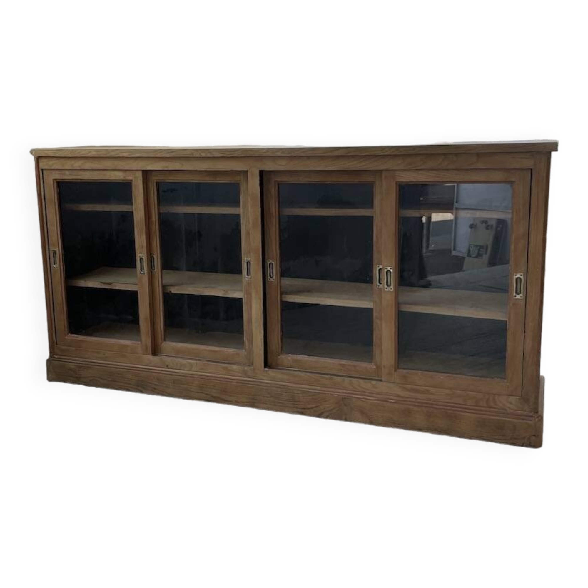 Oak sideboard with glass doors