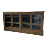 Enfilade meuble de métier chêne portes vitrées