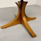 Extendable table with central leg, Italian design by Luigi Bartolini, vintage.