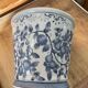 White and blue China planter, height 11.5 cm