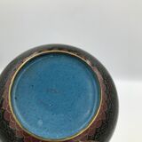 Vintage chinese vase black cloisonné