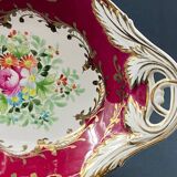 Oblong dish in Paris Sèvres porcelain with Louis XV style floral decoration
