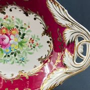 Oblong dish in Paris Sèvres porcelain with Louis XV style floral decoration