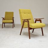 Paire de fauteuils Jaune par Jaroslav Smidek pour Ton (Thonet) Expo 58