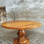 Old round table walnut dining table 140 cm