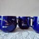 3 midnight blue coffee cups Sarreguemines