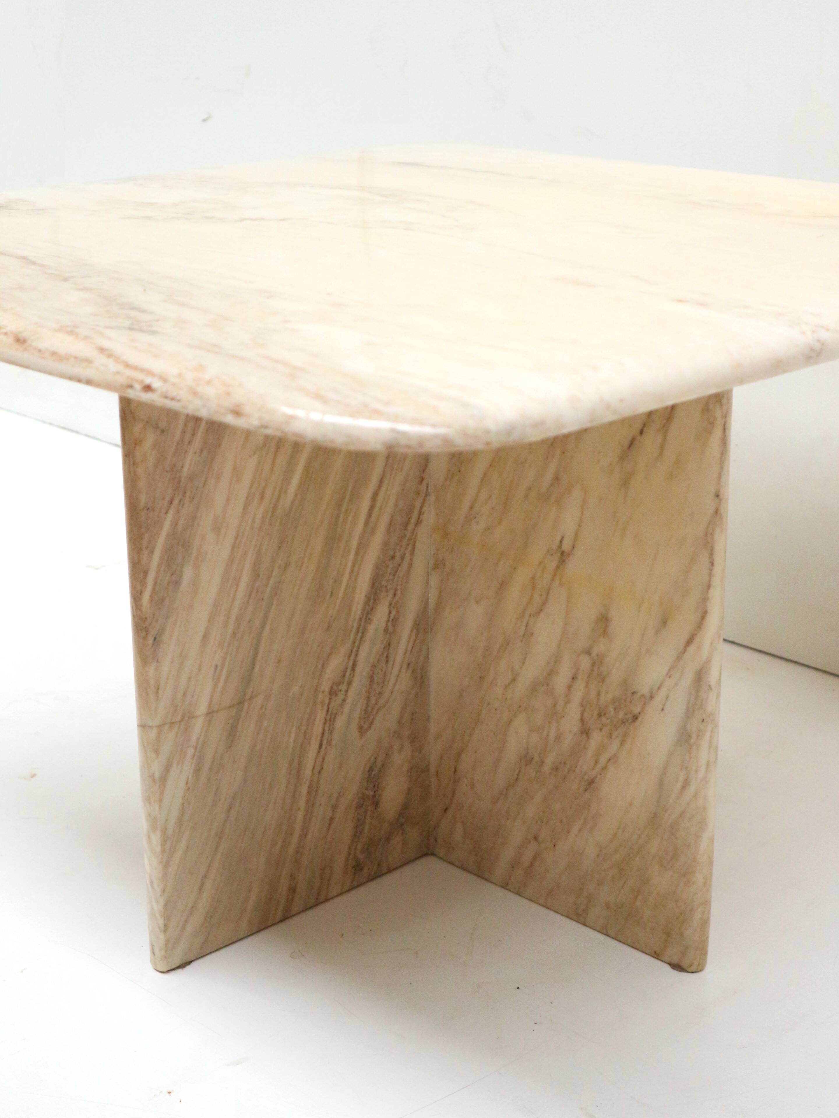 Square vintage Italian marble coffee table / side table from the 1970s