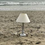 Pied de lampe à poser en bois patiné