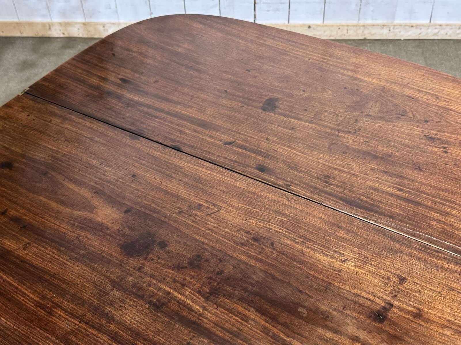 Table console demi lune anglaise en acajou 19ème