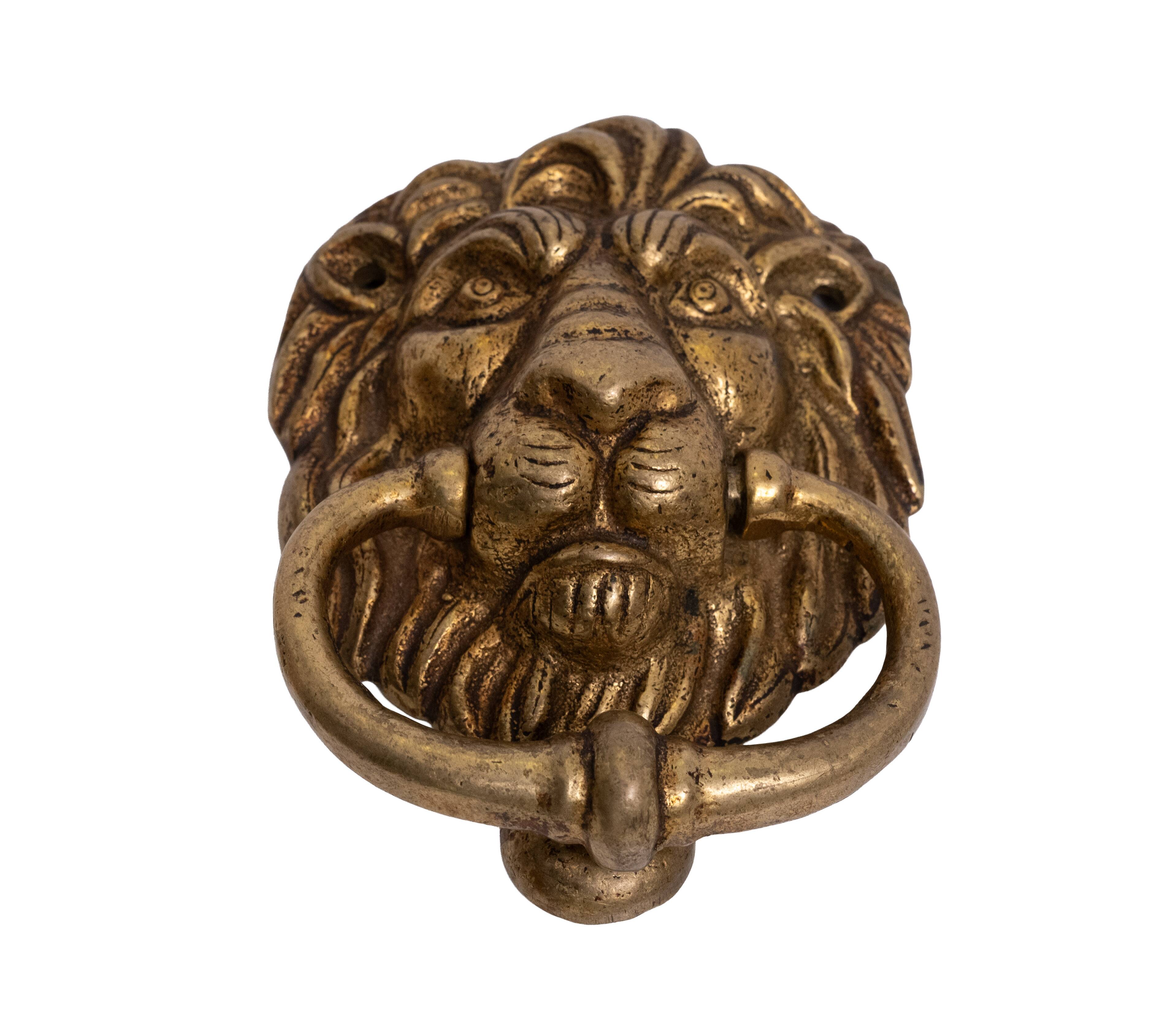Dutch Bronze Lions Head Door Knocker